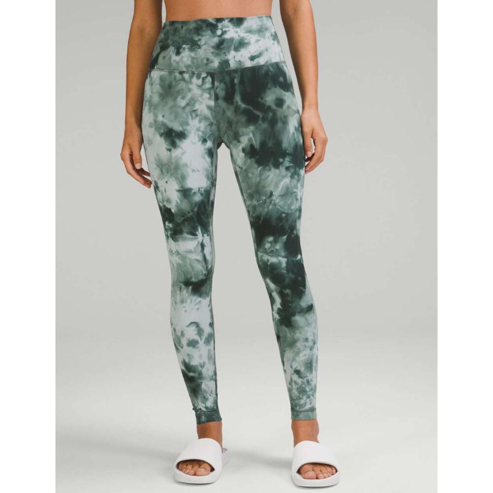 LULULEMON Align High Rise Diamond Dye Green Leggings 28" Size 0